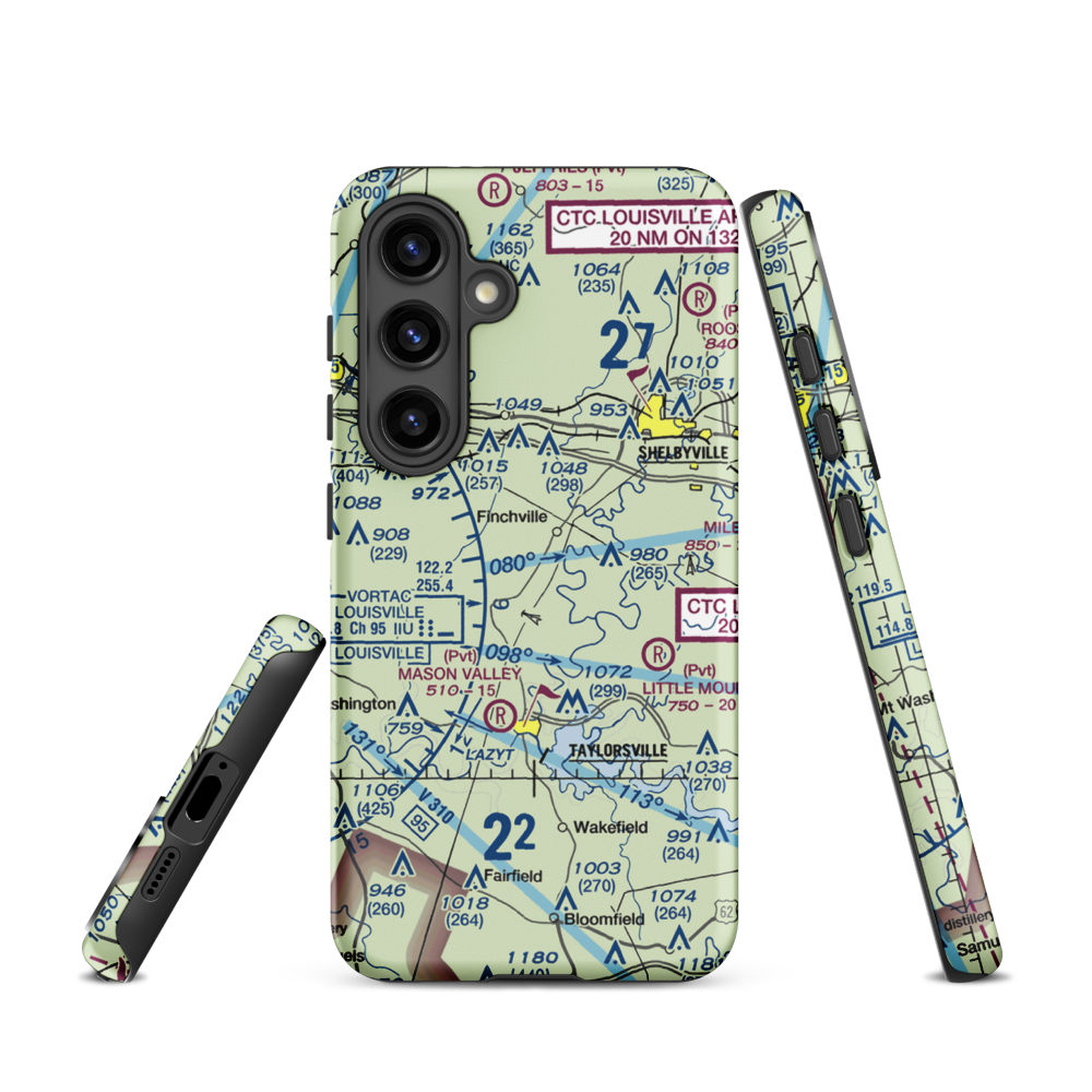 Willow Island Airpark (58KY) VFR Sectional Samsung Phone Case Samsung Galaxy S24 model shown
