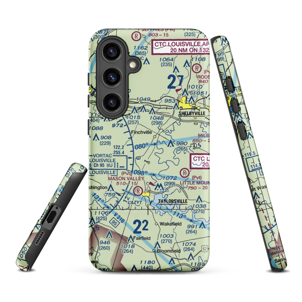 Willow Island Airpark (58KY) VFR Sectional Samsung Phone Case Samsung Galaxy S24 Plus model shown