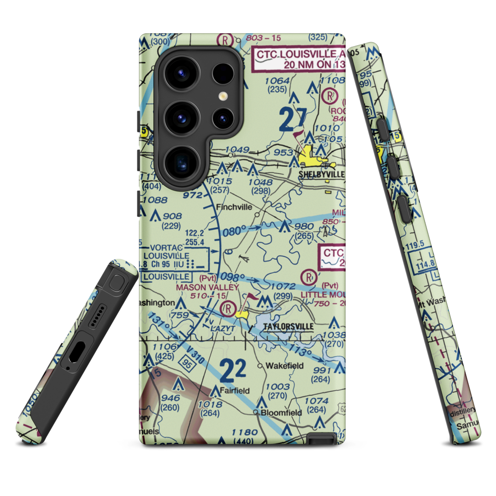 Willow Island Airpark (58KY) VFR Sectional Samsung Phone Case Samsung Galaxy S24 Ultra model shown