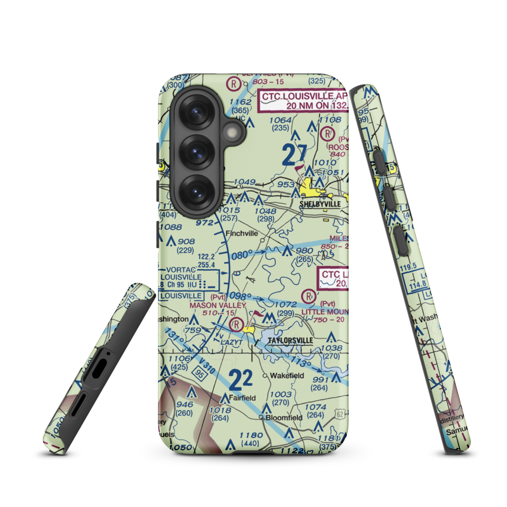 Willow Island Airpark (58KY) VFR Sectional Samsung Phone Case Samsung Galaxy S25 model shown