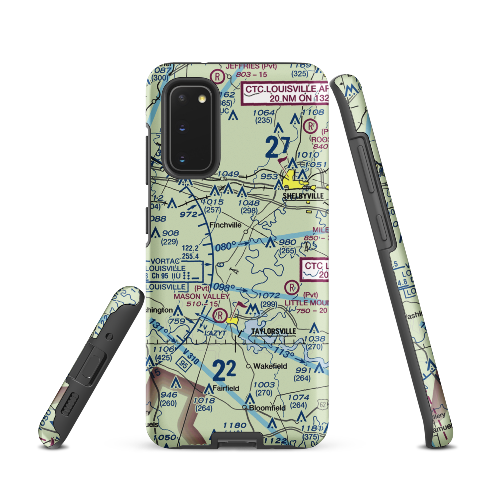 Willow Island Airpark (58KY) VFR Sectional Samsung Phone Case Samsung Galaxy S20 model shown
