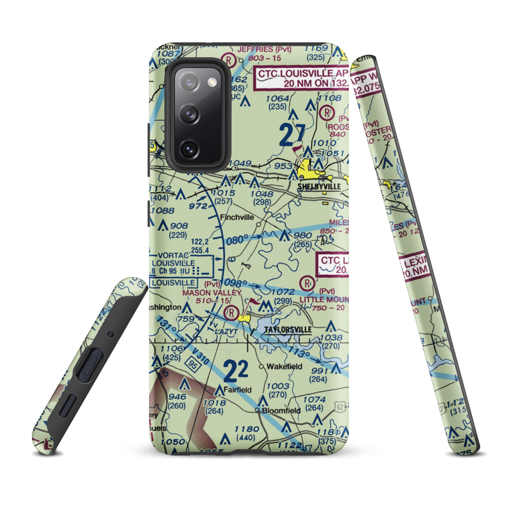 Willow Island Airpark (58KY) VFR Sectional Samsung Phone Case Samsung Galaxy S20 FE model shown