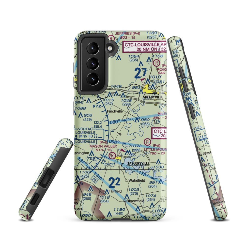 Willow Island Airpark (58KY) VFR Sectional Samsung Phone Case Samsung Galaxy S21 model shown
