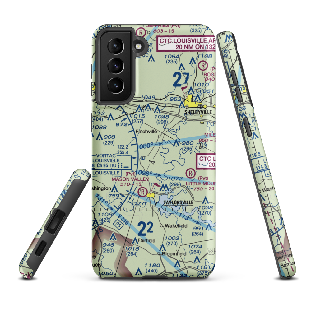 Willow Island Airpark (58KY) VFR Sectional Samsung Phone Case Samsung Galaxy S21 Plus model shown