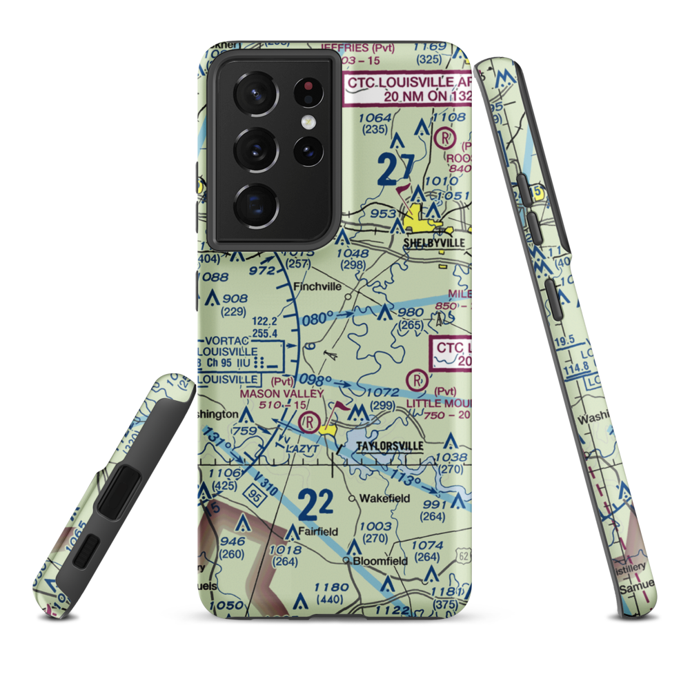 Willow Island Airpark (58KY) VFR Sectional Samsung Phone Case Samsung Galaxy S21 Plus model shown