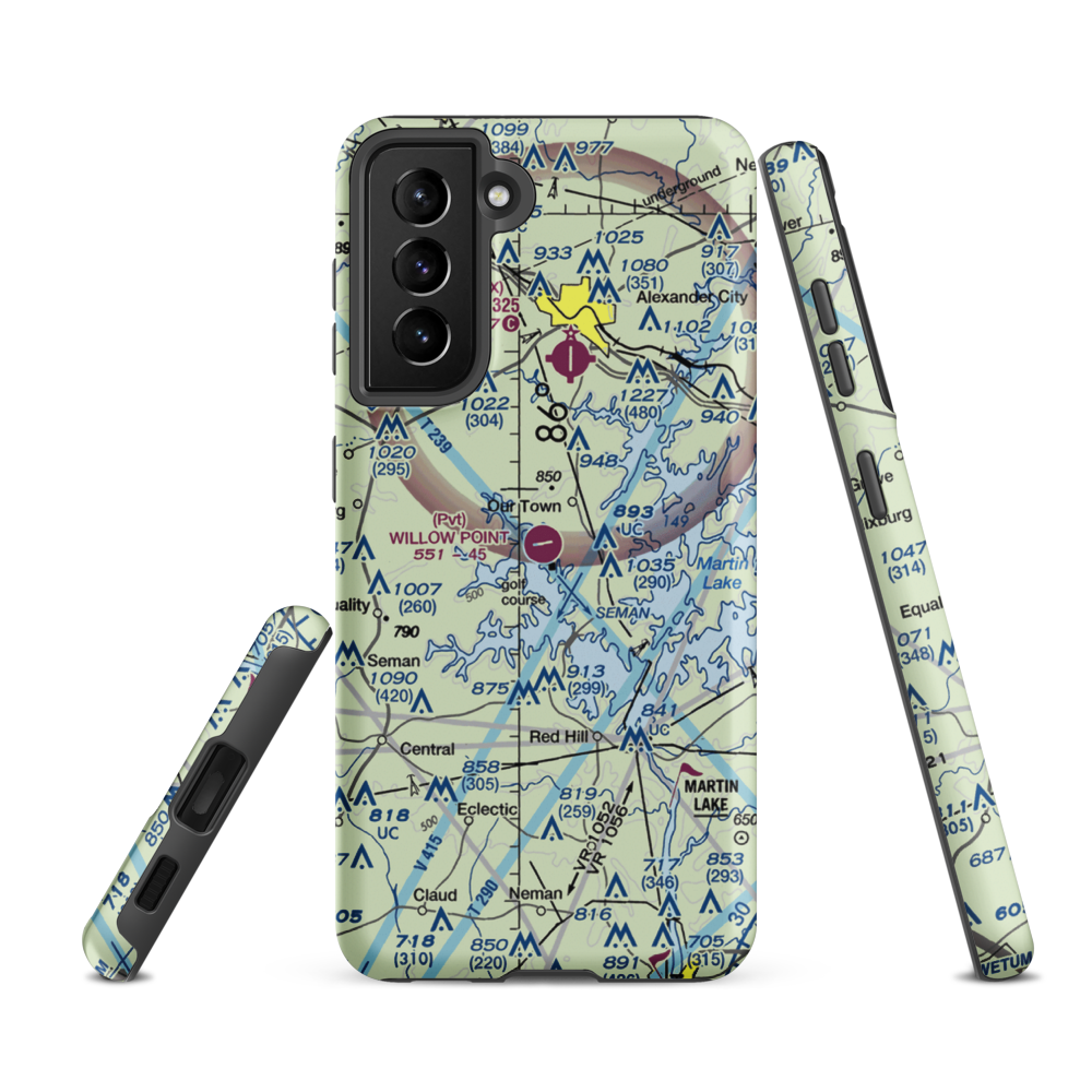 Willow Point Airport (AL71) VFR Sectional Samsung Phone Case Samsung Galaxy S21 FE model shown