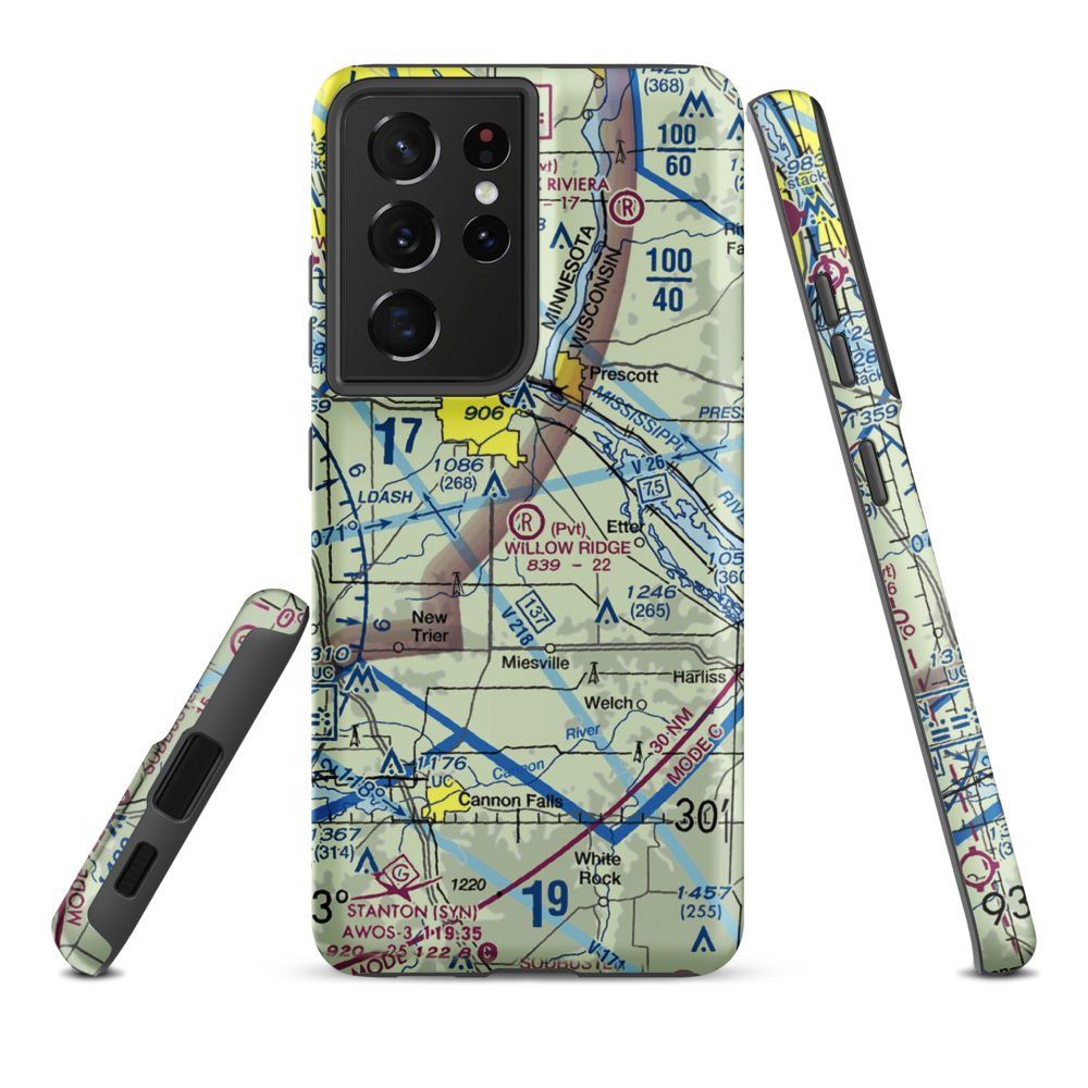 Willow Ridge Airport (49MN) VFR Sectional Samsung Phone Case Samsung Galaxy S21 Plus model shown
