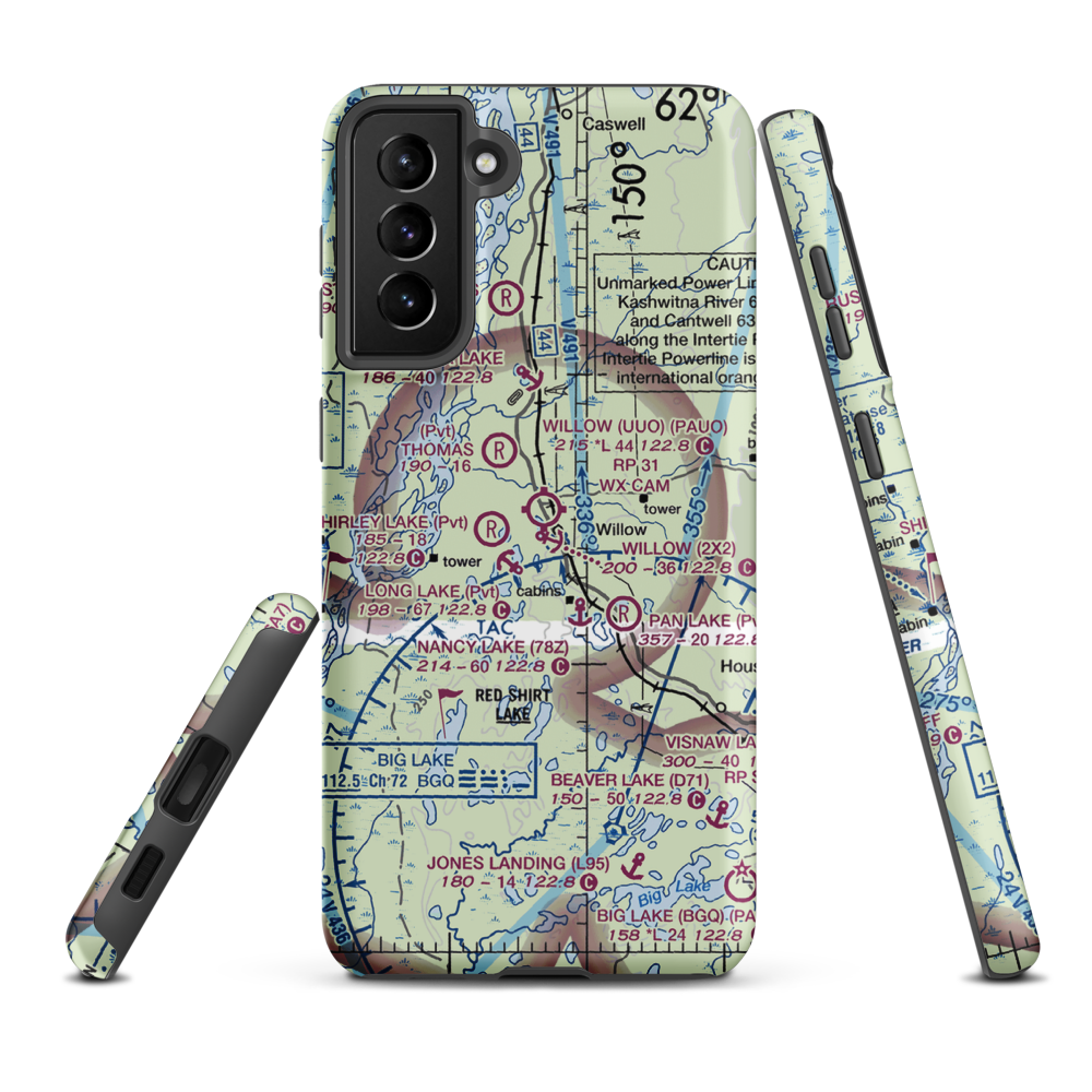 Willow Seaplane Base (2X2) VFR Sectional Samsung Phone Case Samsung Galaxy S21 FE model shown