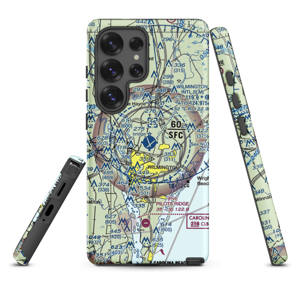Wilmington International Airport (ILM) VFR Sectional Samsung Phone Case Samsung Galaxy S25 Ultra model shown