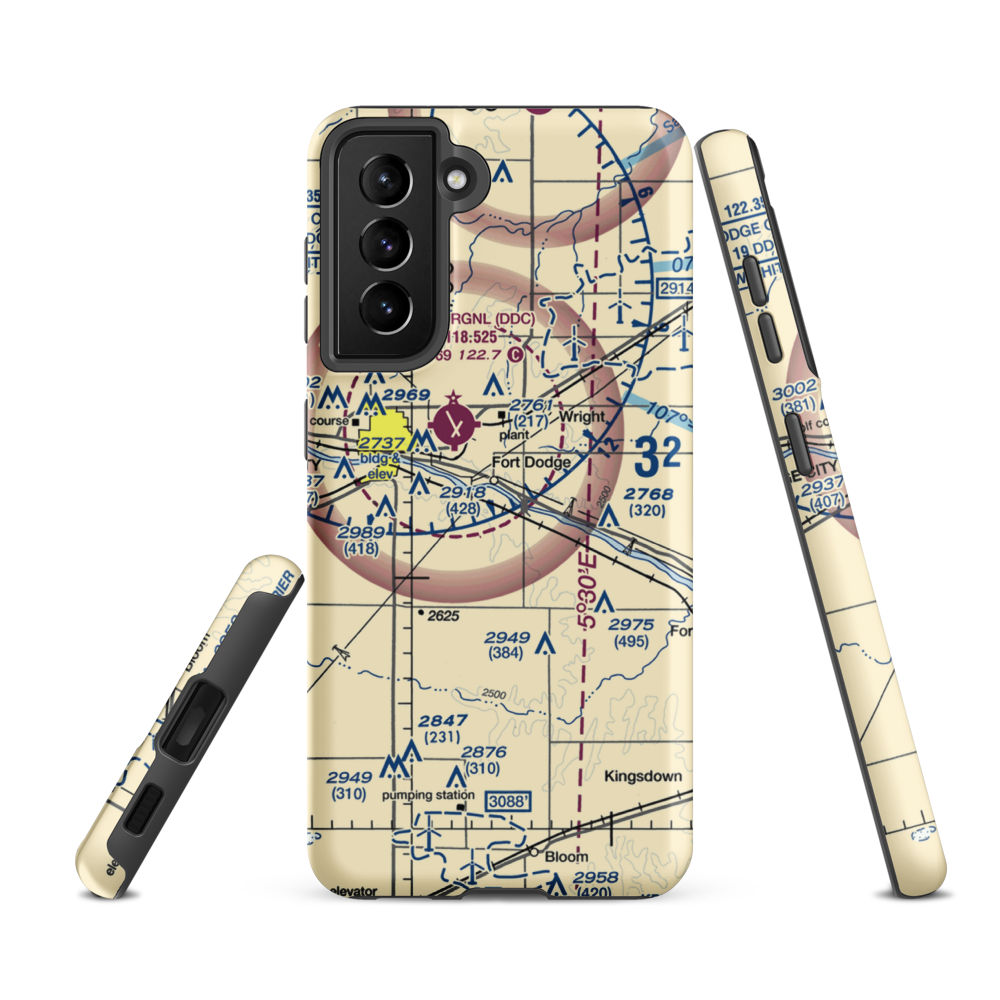 Wilroads Gardens Airport (9K1) VFR Sectional Samsung Phone Case Samsung Galaxy S21 FE model shown