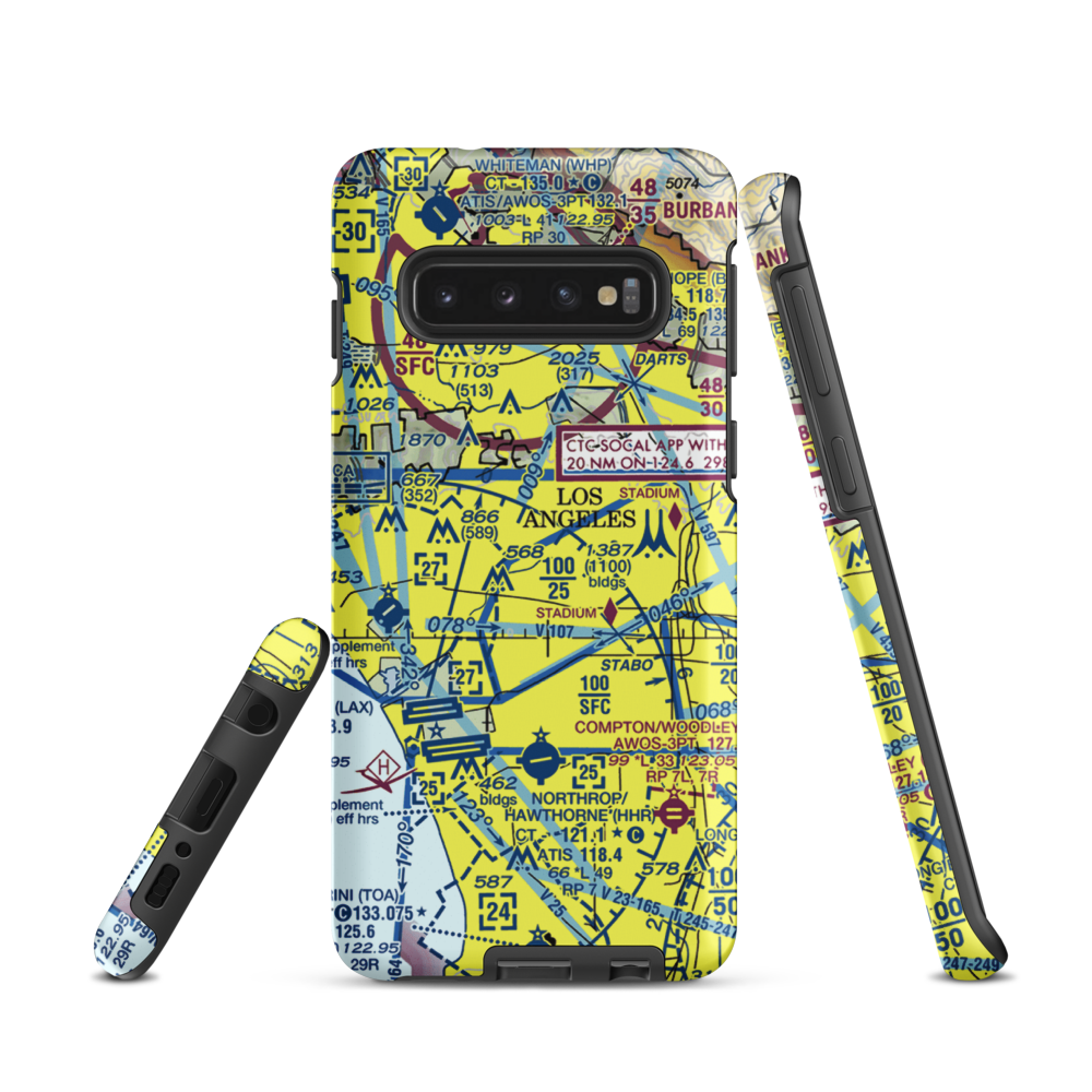 Wilshire Area Heliport (44L) VFR Sectional Samsung Phone Case Samsung Galaxy S10 model shown