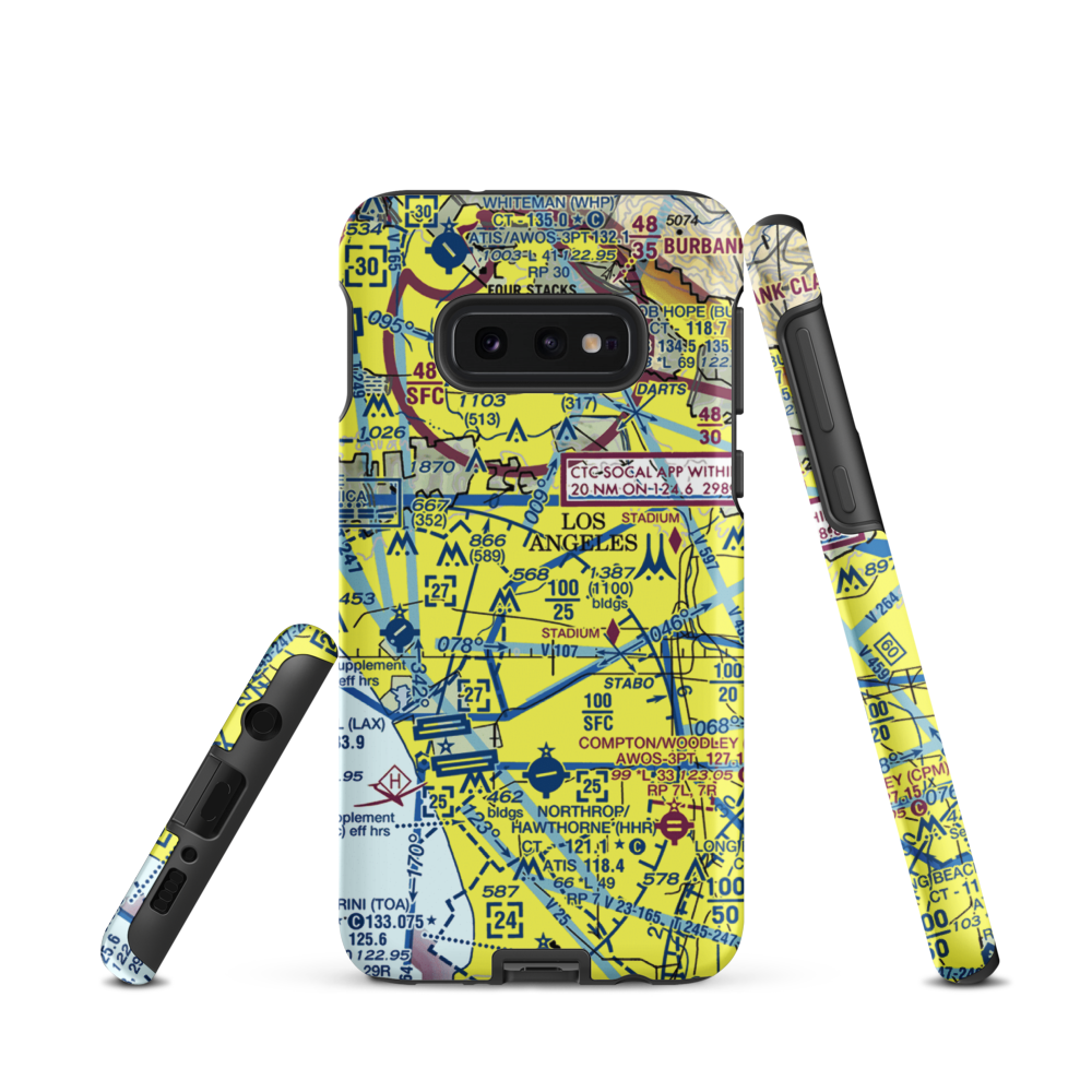 Wilshire Area Heliport (44L) VFR Sectional Samsung Phone Case Samsung Galaxy S10e model shown