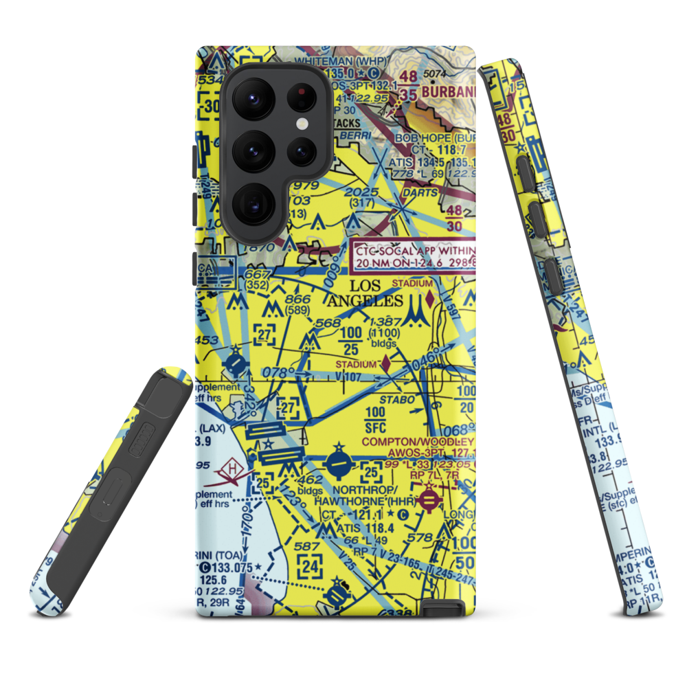Wilshire Area Heliport (44L) VFR Sectional Samsung Phone Case Samsung Galaxy S22 Ultra model shown