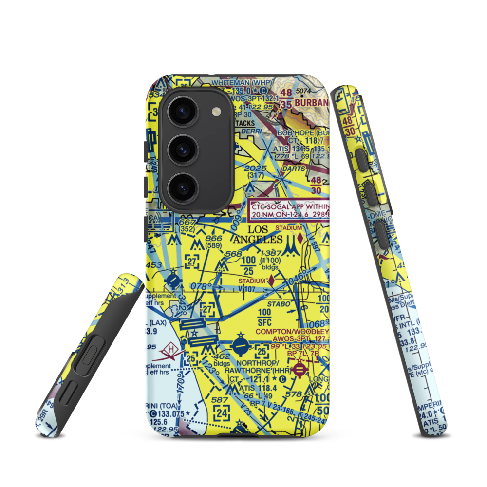 Wilshire Area Heliport (44L) VFR Sectional Samsung Phone Case Samsung Galaxy S23 model shown