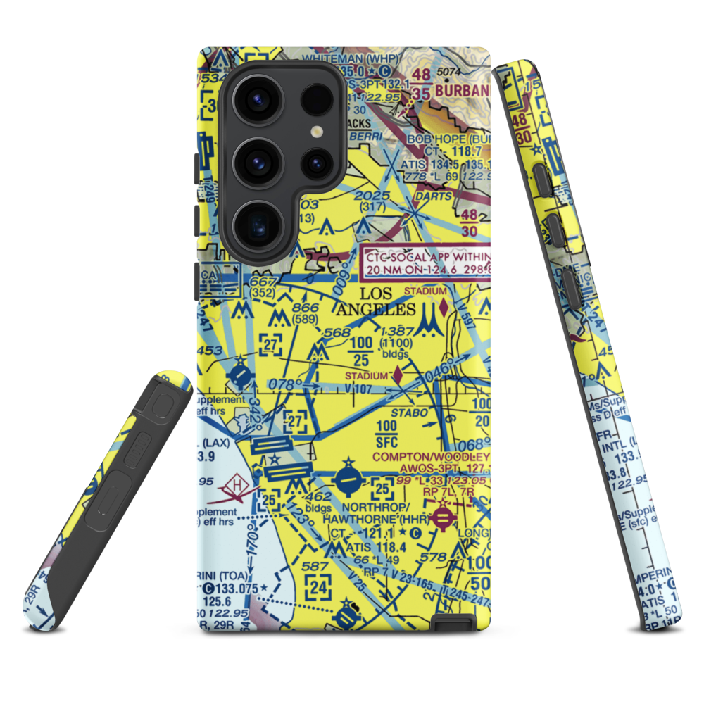 Wilshire Area Heliport (44L) VFR Sectional Samsung Phone Case Samsung Galaxy S23 Ultra model shown