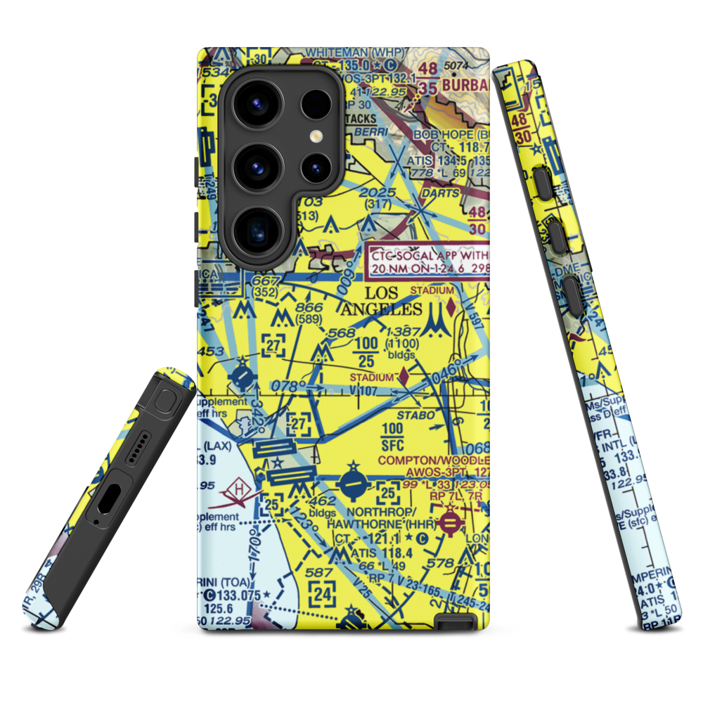Wilshire Area Heliport (44L) VFR Sectional Samsung Phone Case Samsung Galaxy S24 Ultra model shown