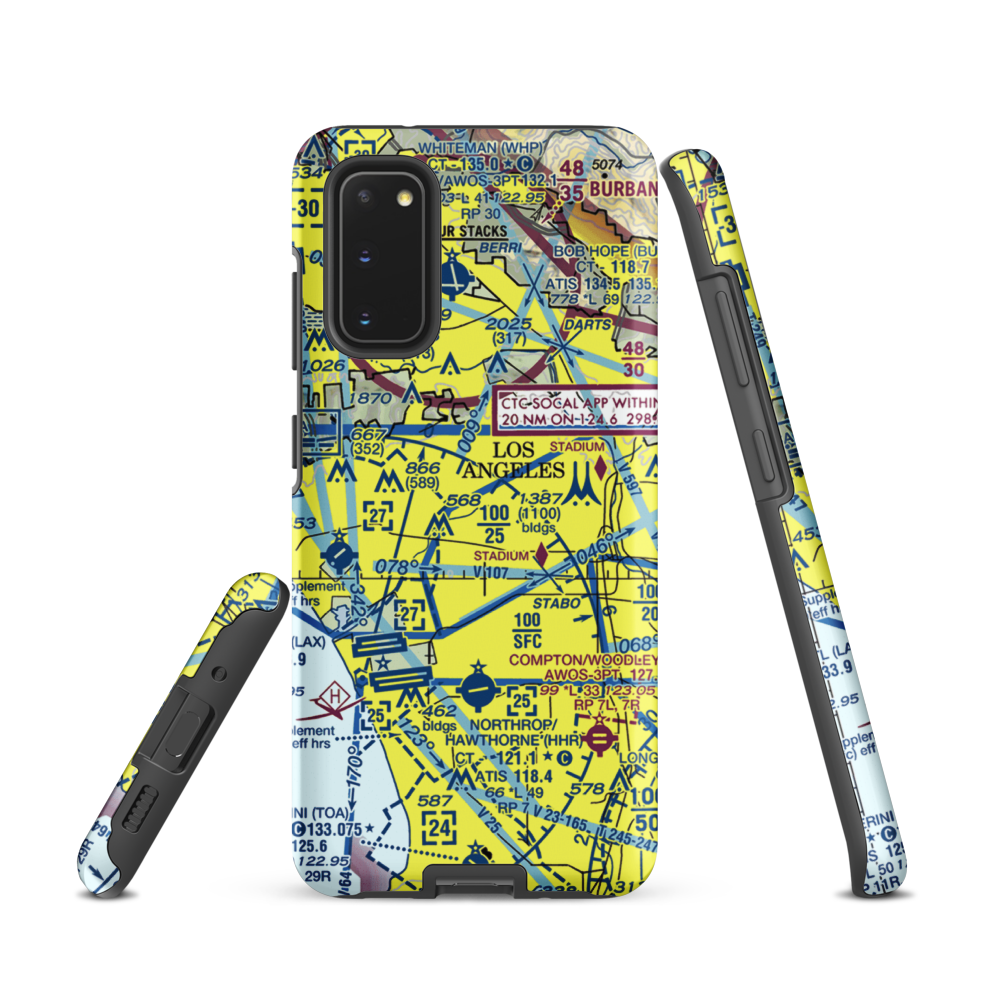 Wilshire Area Heliport (44L) VFR Sectional Samsung Phone Case Samsung Galaxy S20 model shown