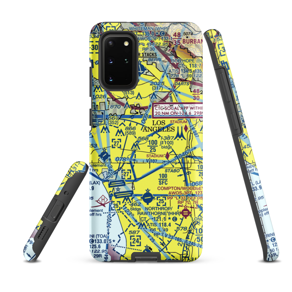 Wilshire Area Heliport (44L) VFR Sectional Samsung Phone Case Samsung Galaxy S20 Plus model shown