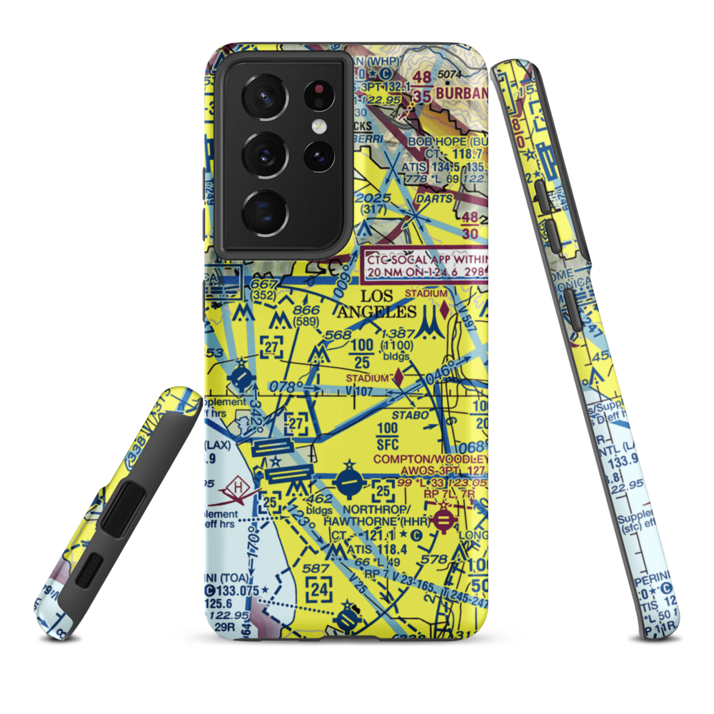 Wilshire Area Heliport (44L) VFR Sectional Samsung Phone Case Samsung Galaxy S21 Ultra model shown