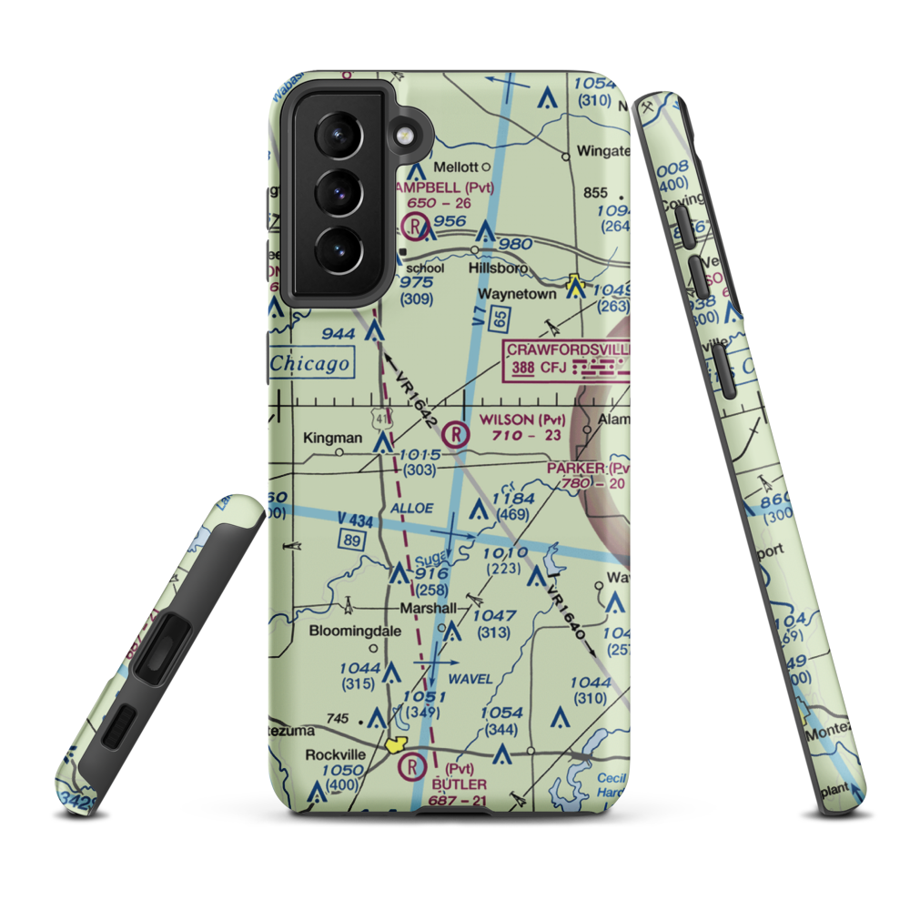 Wilson Airport (4IN4) VFR Sectional Samsung Phone Case Samsung Galaxy S21 Plus model shown