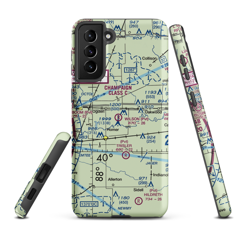 Wilson Airport (62IS) VFR Sectional Samsung Phone Case Samsung Galaxy S21 Plus model shown