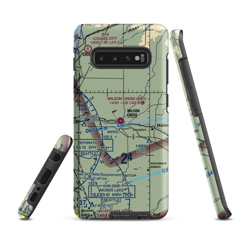 Wilson Creek Airport (5W1) VFR Sectional Samsung Phone Case Samsung Galaxy S10 Plus model shown