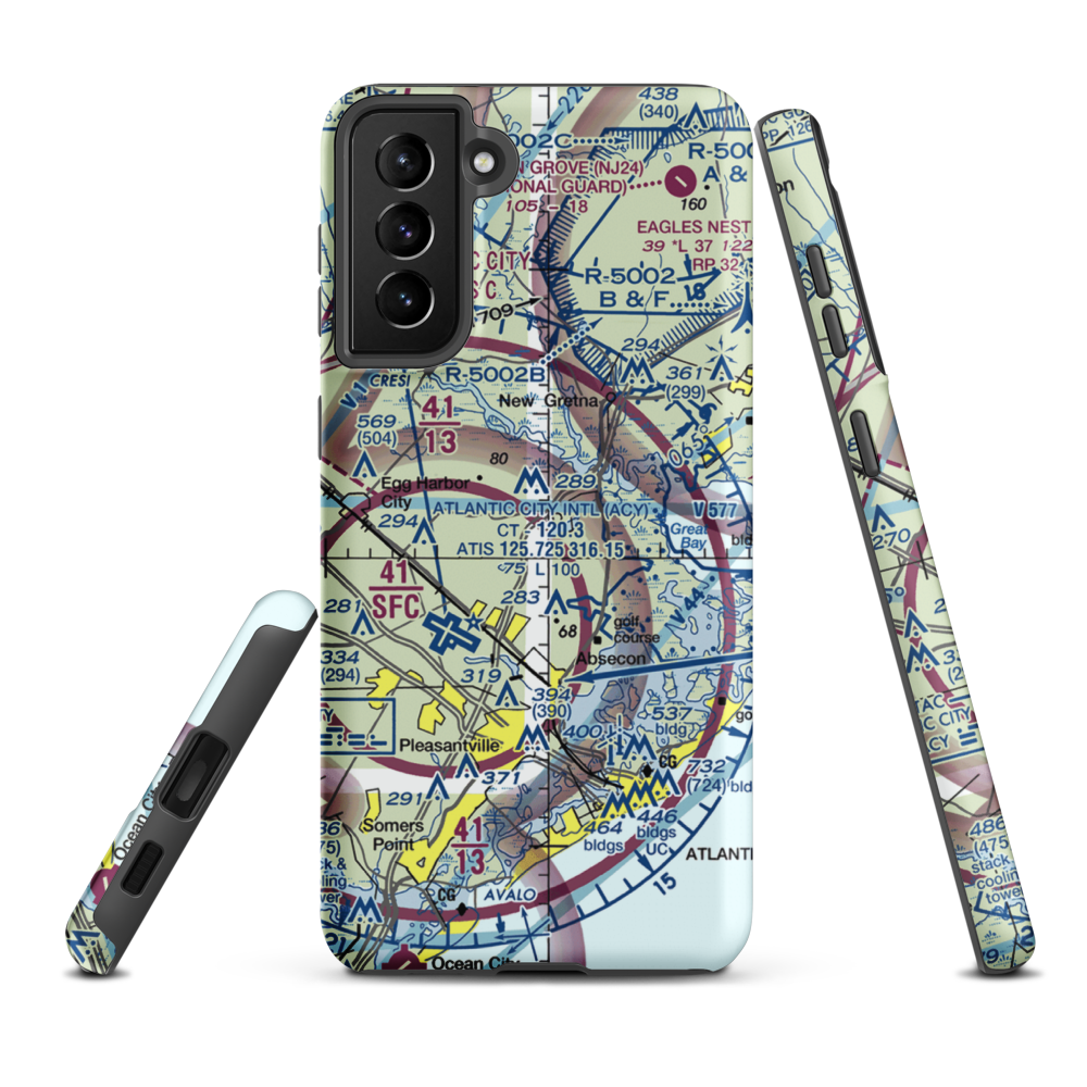 Winchelsea Airport (8NJ0) VFR Sectional Samsung Phone Case Samsung Galaxy S21 FE model shown