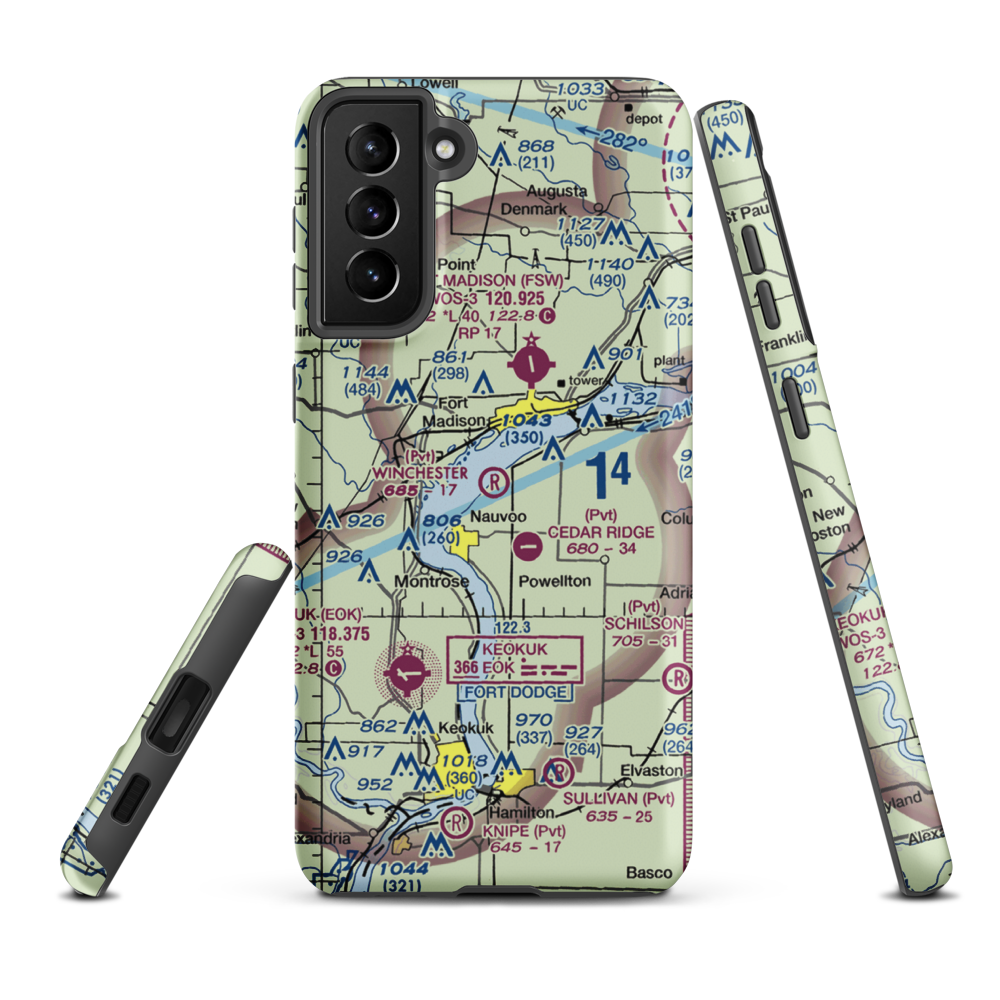 Winchester Airport (38IS) VFR Sectional Samsung Phone Case Samsung Galaxy S21 FE model shown