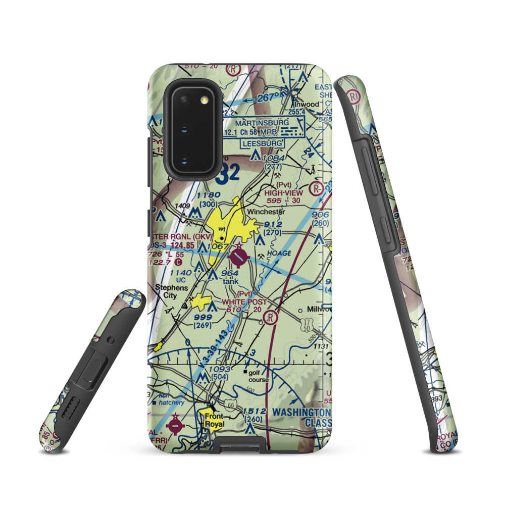 Winchester Regional Airport (OKV) VFR Sectional Samsung Phone Case Samsung Galaxy S20 model shown