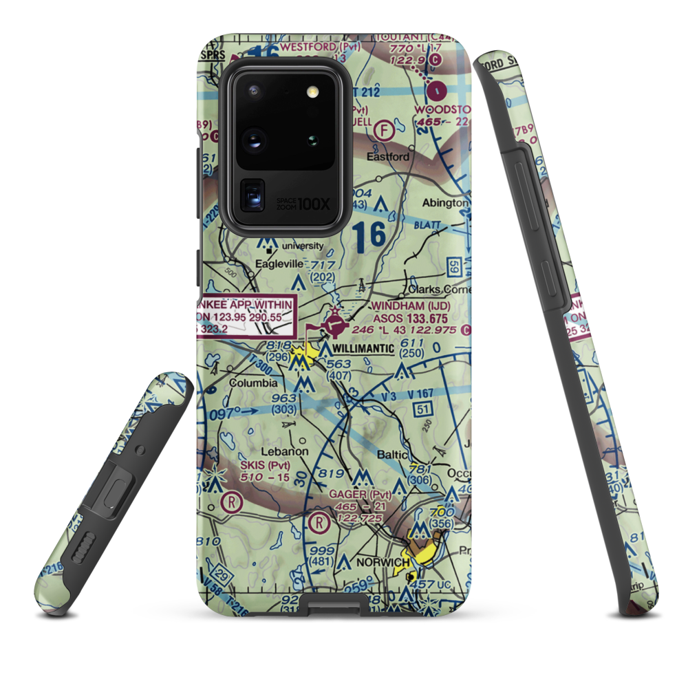 Windham Airport (IJD) VFR Sectional Samsung Phone Case Samsung Galaxy S20 Ultra model shown