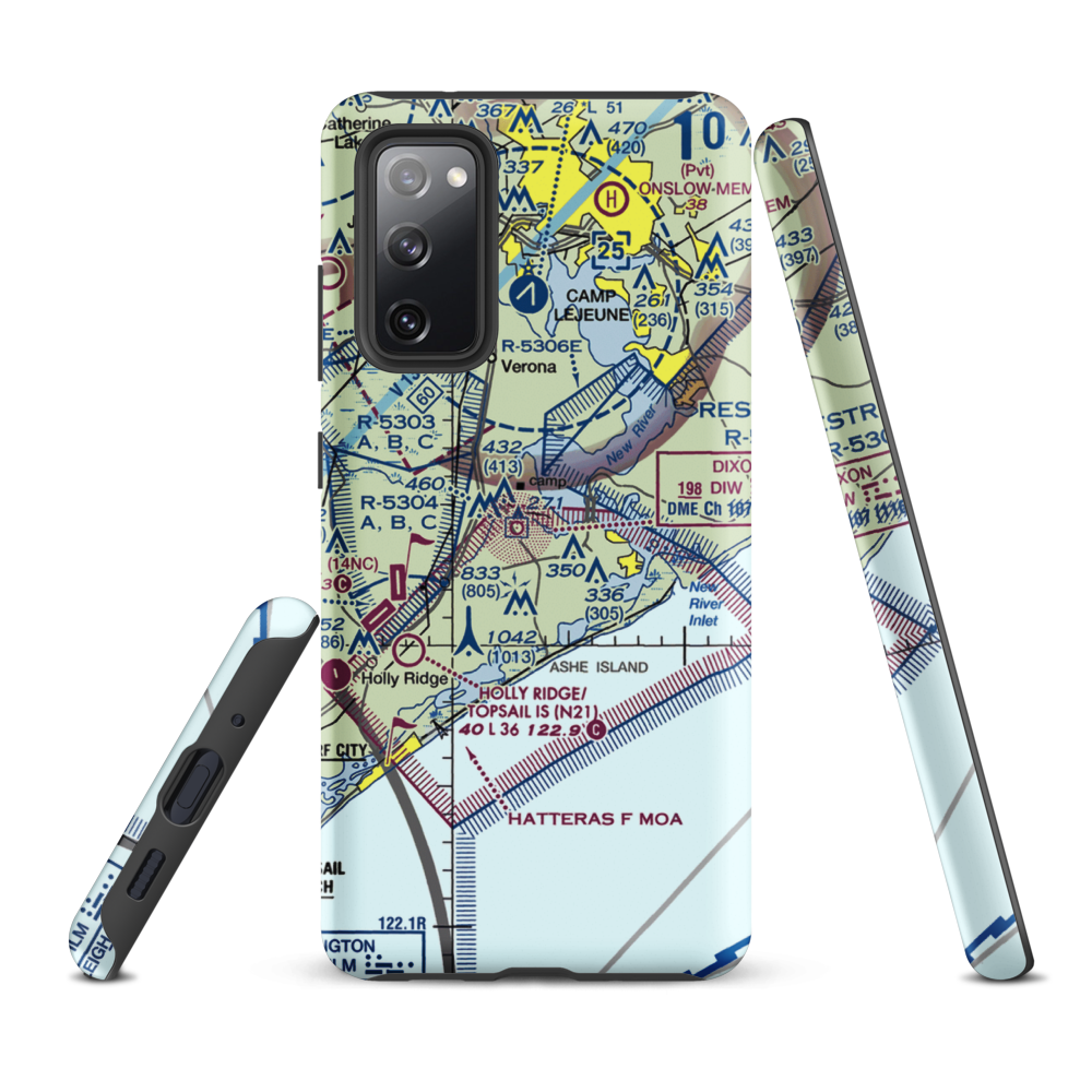 Winding Creek Airport (8NC3) VFR Sectional Samsung Phone Case Samsung Galaxy S20 FE model shown