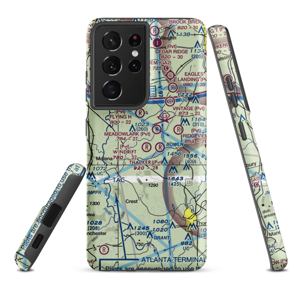 Windrift Aerodrome (2GA5) VFR Sectional Samsung Phone Case Samsung Galaxy S21 Plus model shown
