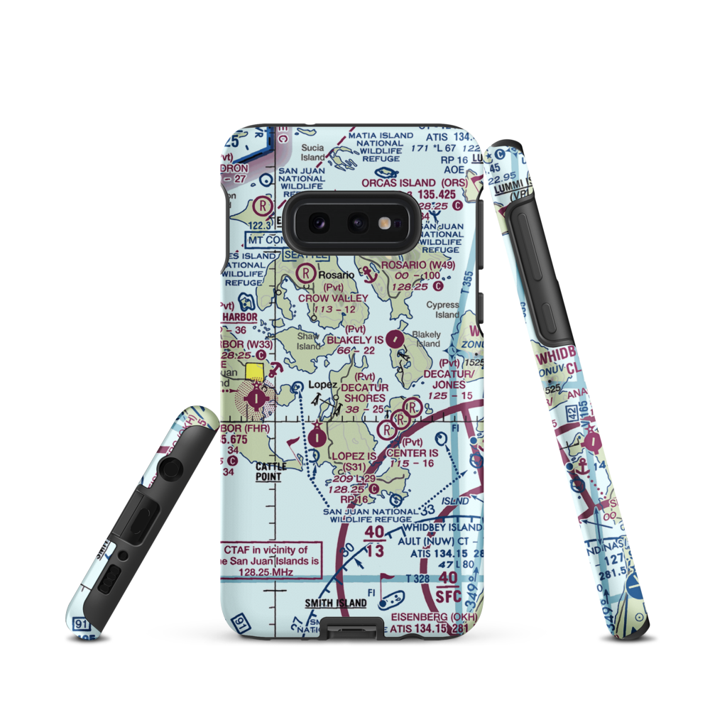 Windsock Airport (4WA4) VFR Sectional Samsung Phone Case Samsung Galaxy S10e model shown