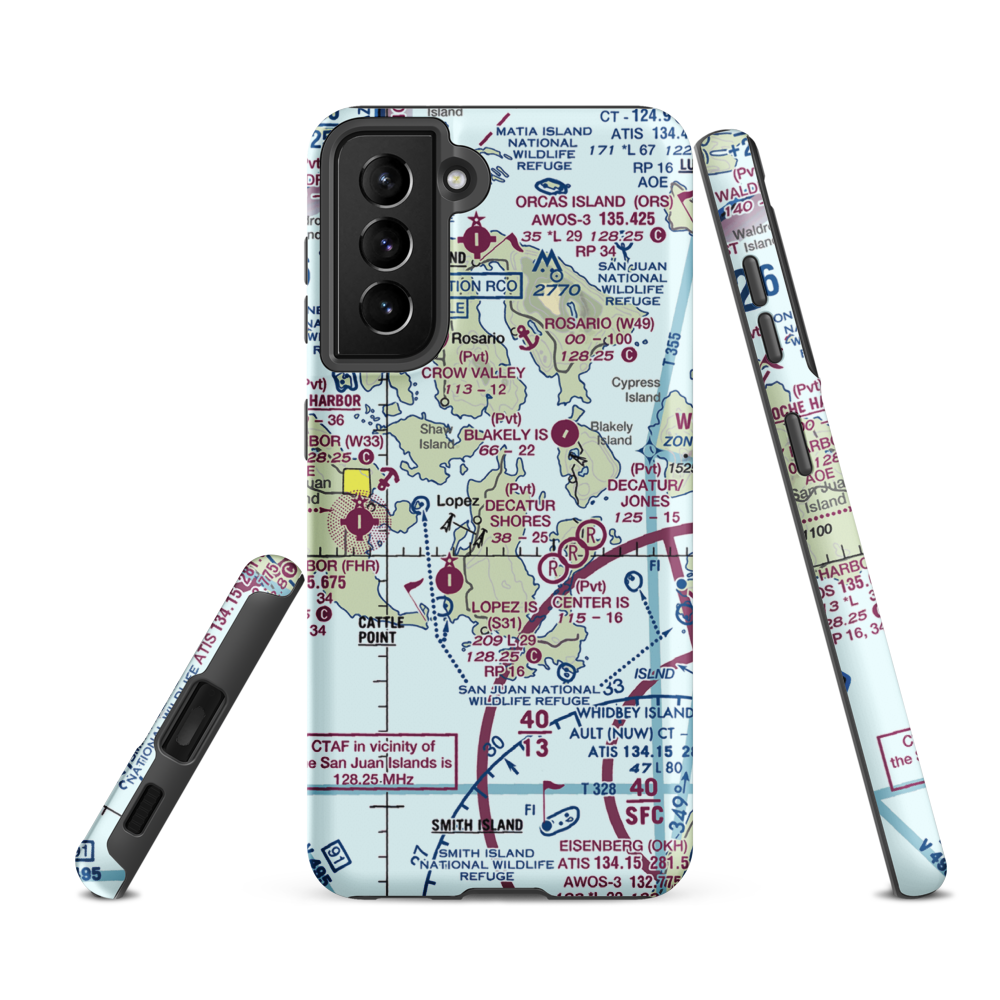 Windsock Airport (4WA4) VFR Sectional Samsung Phone Case Samsung Galaxy S21 FE model shown