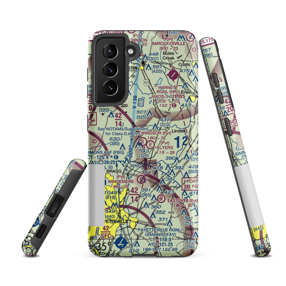 Windsor Farms Airport (4NC3) VFR Sectional Samsung Phone Case Samsung Galaxy S21 Ultra model shown