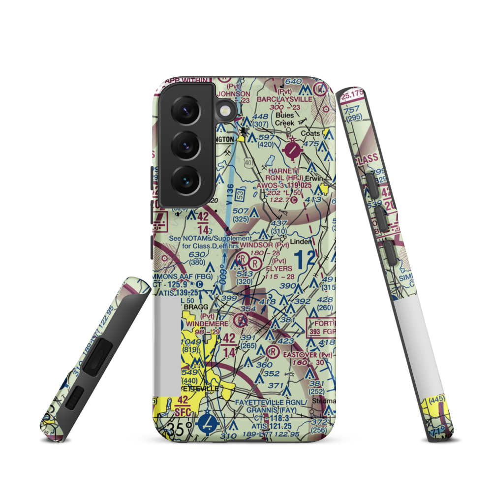 Windsor Farms Airport (4NC3) VFR Sectional Samsung Phone Case Samsung Galaxy S22 model shown