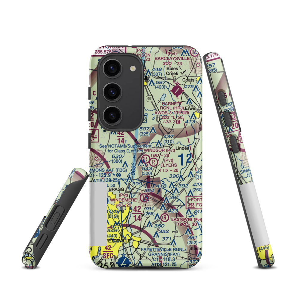 Windsor Farms Airport (4NC3) VFR Sectional Samsung Phone Case Samsung Galaxy S23 model shown