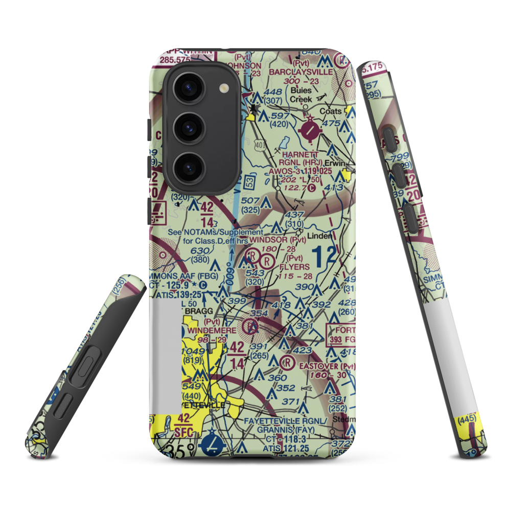 Windsor Farms Airport (4NC3) VFR Sectional Samsung Phone Case Samsung Galaxy S23 Plus model shown
