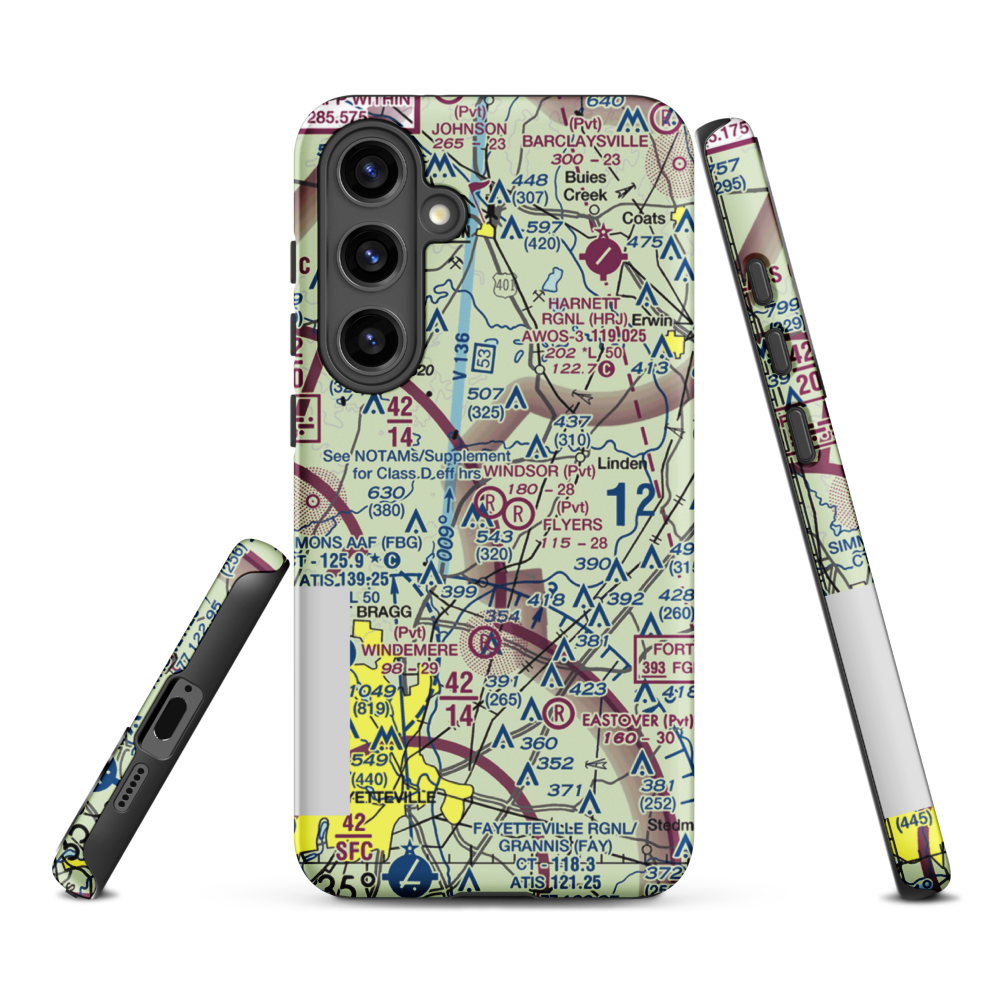 Windsor Farms Airport (4NC3) VFR Sectional Samsung Phone Case Samsung Galaxy S24 Plus model shown