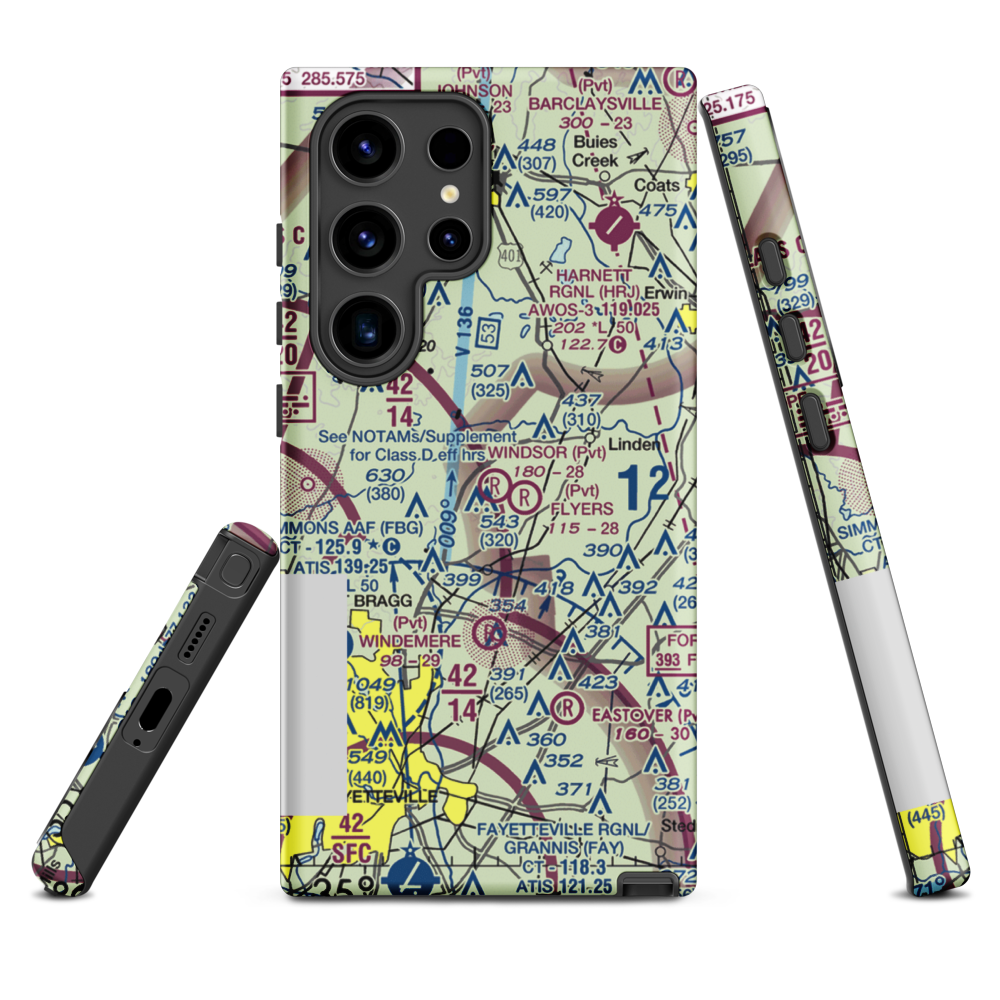 Windsor Farms Airport (4NC3) VFR Sectional Samsung Phone Case Samsung Galaxy S24 Ultra model shown