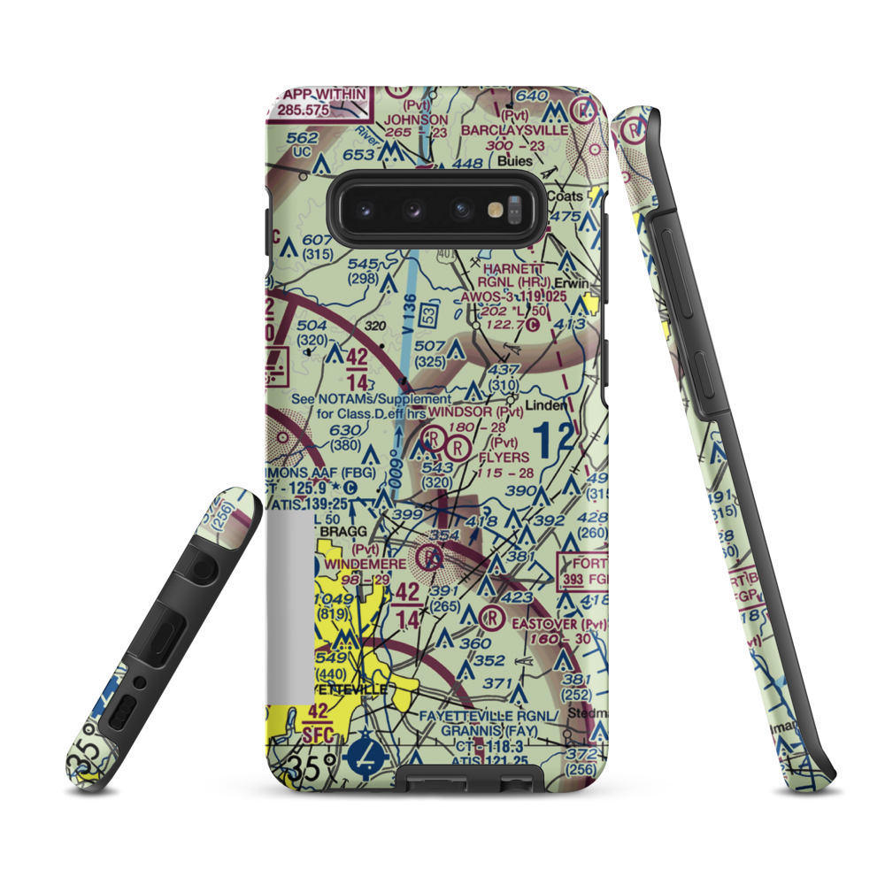 Windsor Farms Airport (4NC3) VFR Sectional Samsung Phone Case Samsung Galaxy S10 Plus model shown