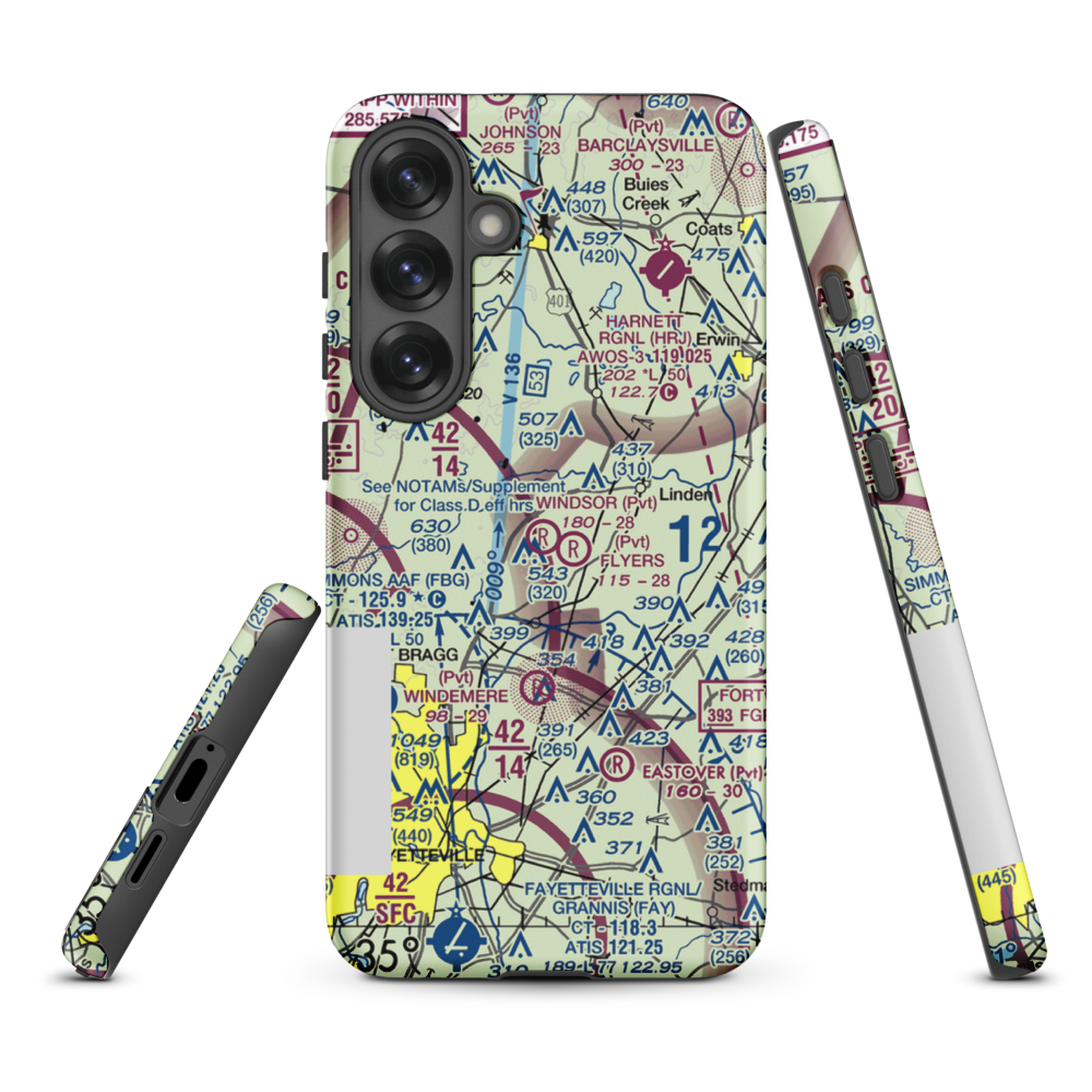 Windsor Farms Airport (4NC3) VFR Sectional Samsung Phone Case Samsung Galaxy S25 Plus model shown