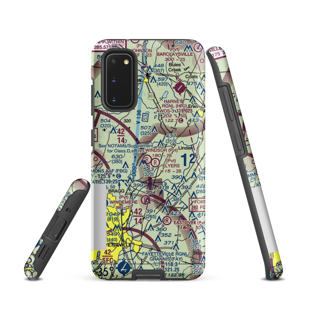 Windsor Farms Airport (4NC3) VFR Sectional Samsung Phone Case Samsung Galaxy S20 model shown