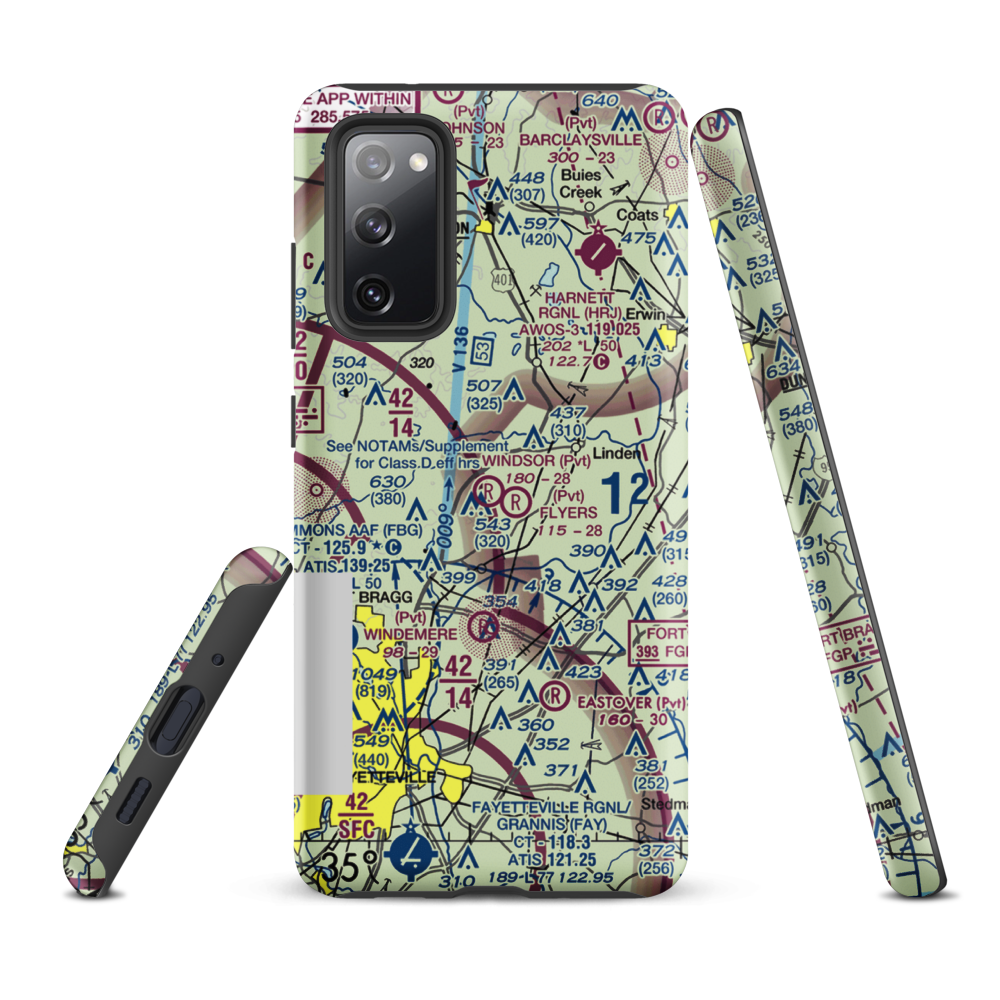 Windsor Farms Airport (4NC3) VFR Sectional Samsung Phone Case Samsung Galaxy S20 FE model shown
