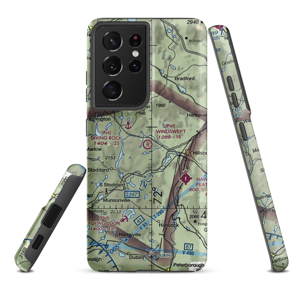 Windswept Airport (23NH) VFR Sectional Samsung Phone Case Samsung Galaxy S21 Ultra model shown