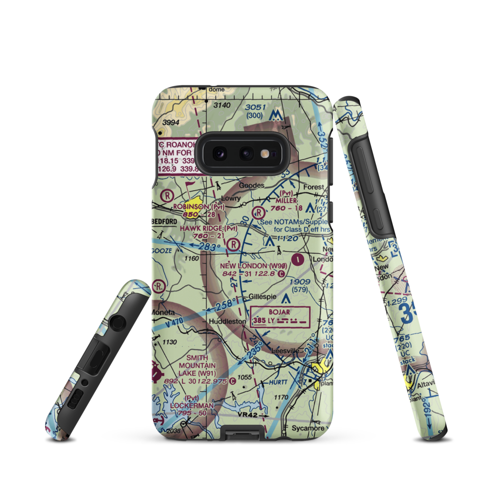 Windy Ridge Airport (VG27) VFR Sectional Samsung Phone Case Samsung Galaxy S10e model shown