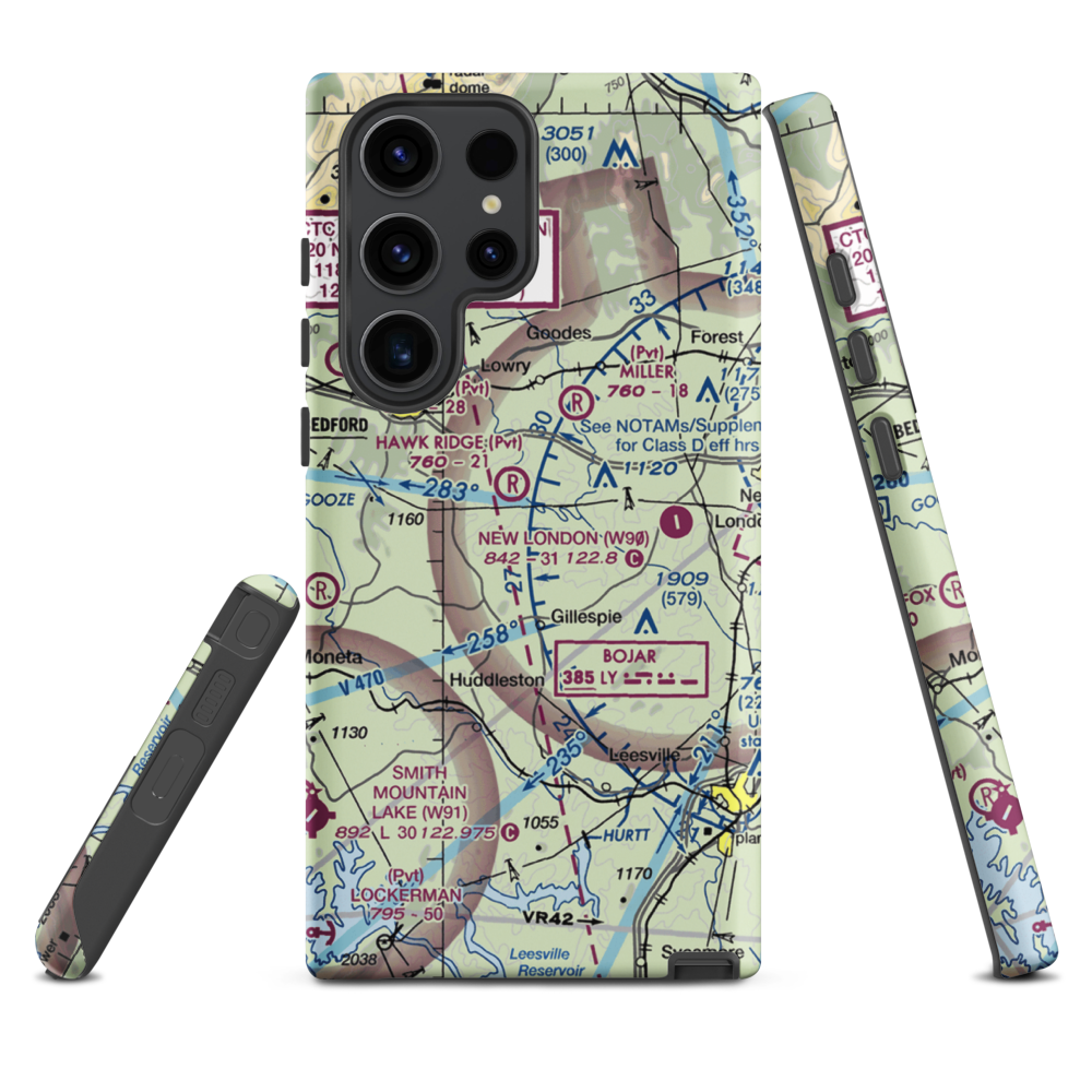 Windy Ridge Airport (VG27) VFR Sectional Samsung Phone Case Samsung Galaxy S23 Ultra model shown