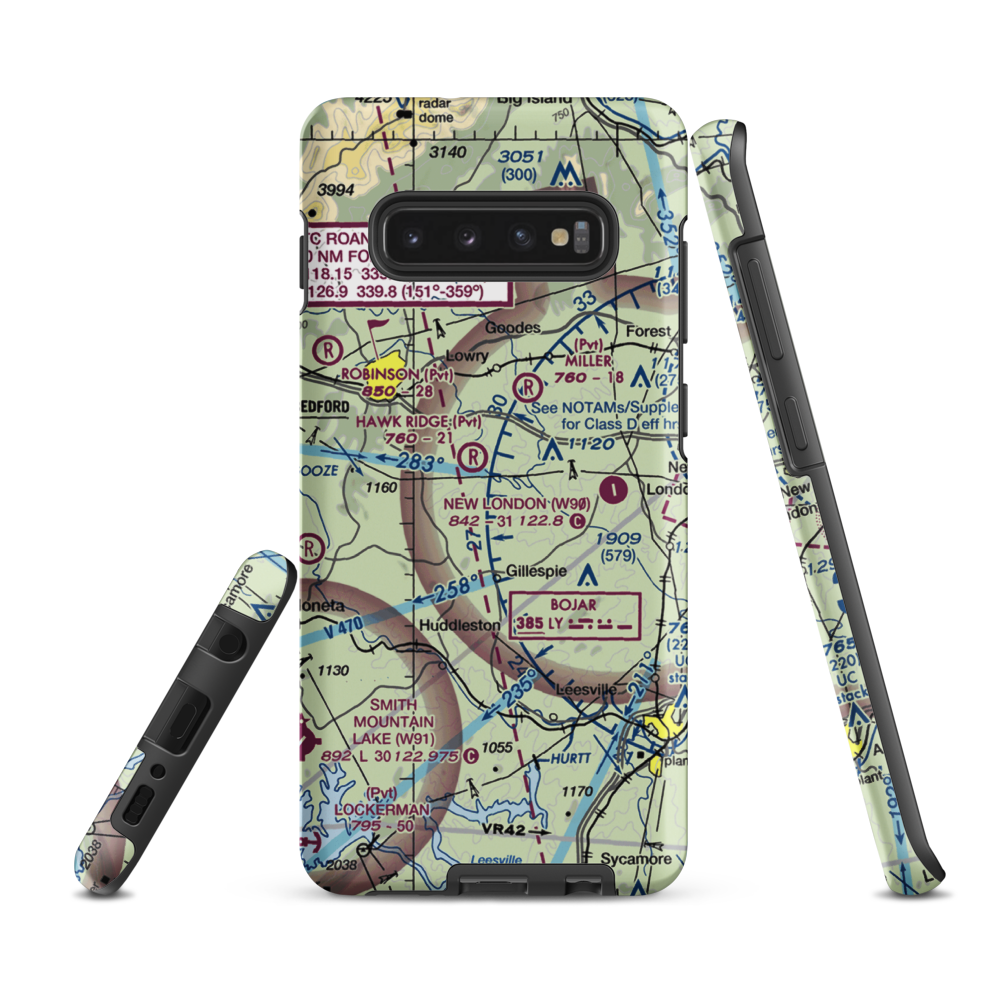 Windy Ridge Airport (VG27) VFR Sectional Samsung Phone Case Samsung Galaxy S10 Plus model shown