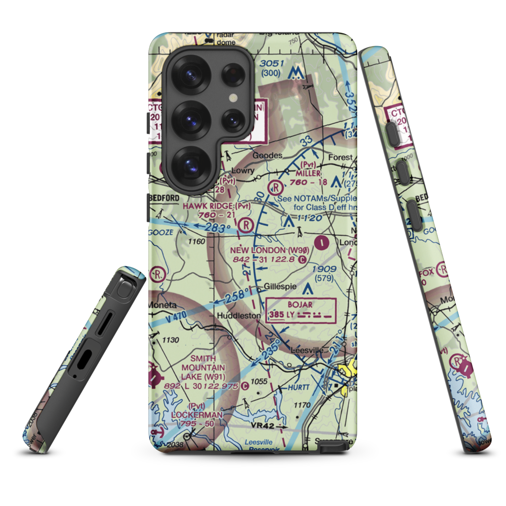 Windy Ridge Airport (VG27) VFR Sectional Samsung Phone Case Samsung Galaxy S25 Ultra model shown