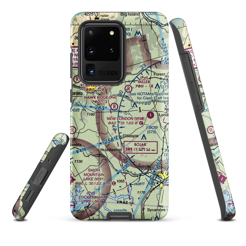 Windy Ridge Airport (VG27) VFR Sectional Samsung Phone Case Samsung Galaxy S20 Ultra model shown